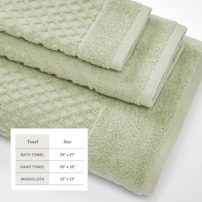 Linery & Co. Cotton Diamond Waffle Texture Bath Towels