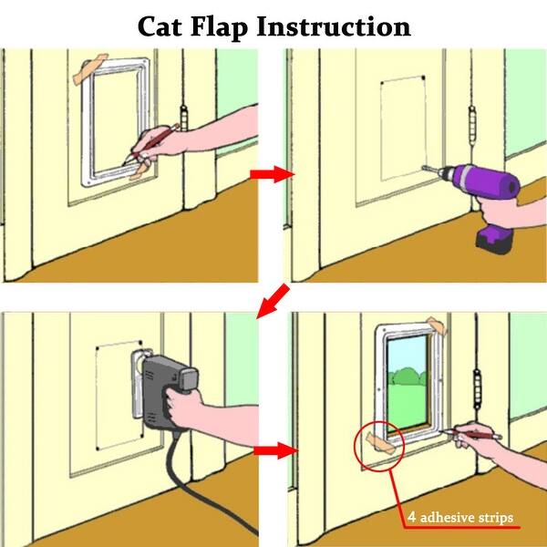 Shop Interior 4 Way Locking Cat Door Overstock 28080396