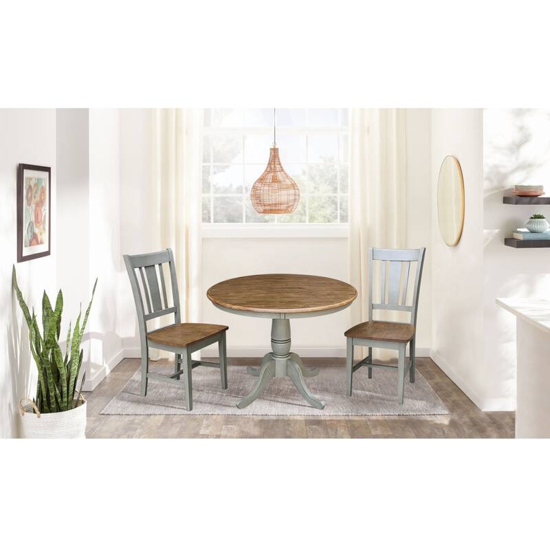 36" Round Top Pedestal Table With San Remo Chairs