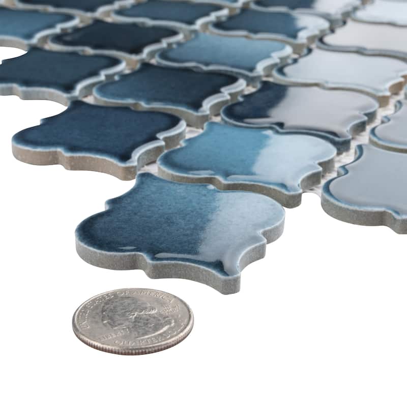 Merola Tile Hudson Tangier Glacier 12-3/8" x 12-3/8" Porcelain Mosaic Floor and Wall Tile