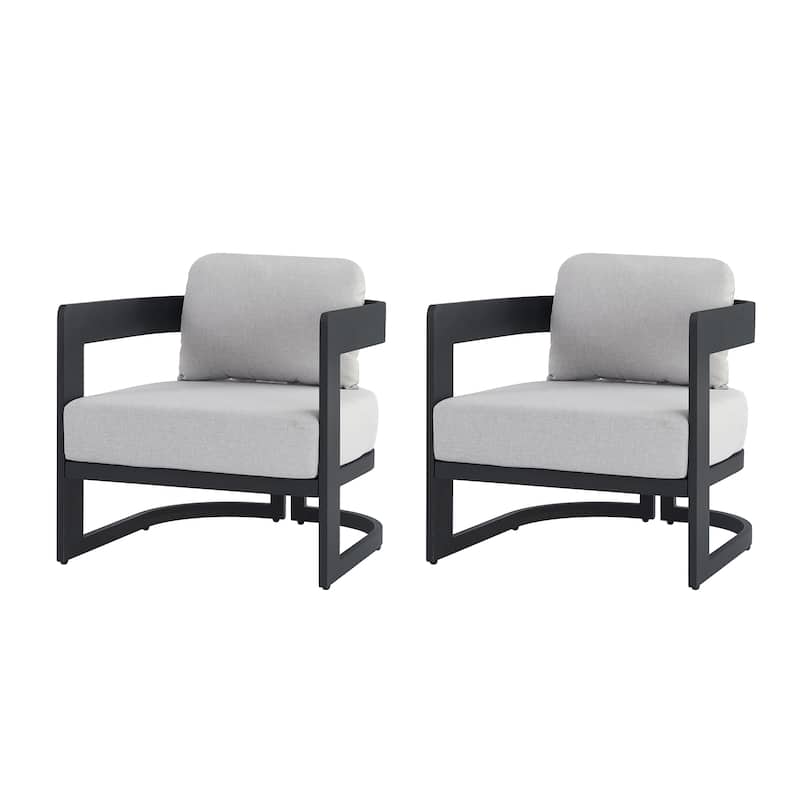 Christopher Knight Home - Elvis Modern Outdoor Aluminum Club Chair with Fade-Resistant Cushions