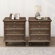 preview thumbnail 68 of 116, Wood NightStand with Metal Handle Walnut Brown/2-Piece - 4-drawer