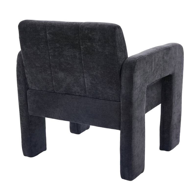 Chenille Upholstered Single Armchair, Ergonomic Lounge Reading Chair, High-density Foam Sofa Chair for Living Room, Bedroom