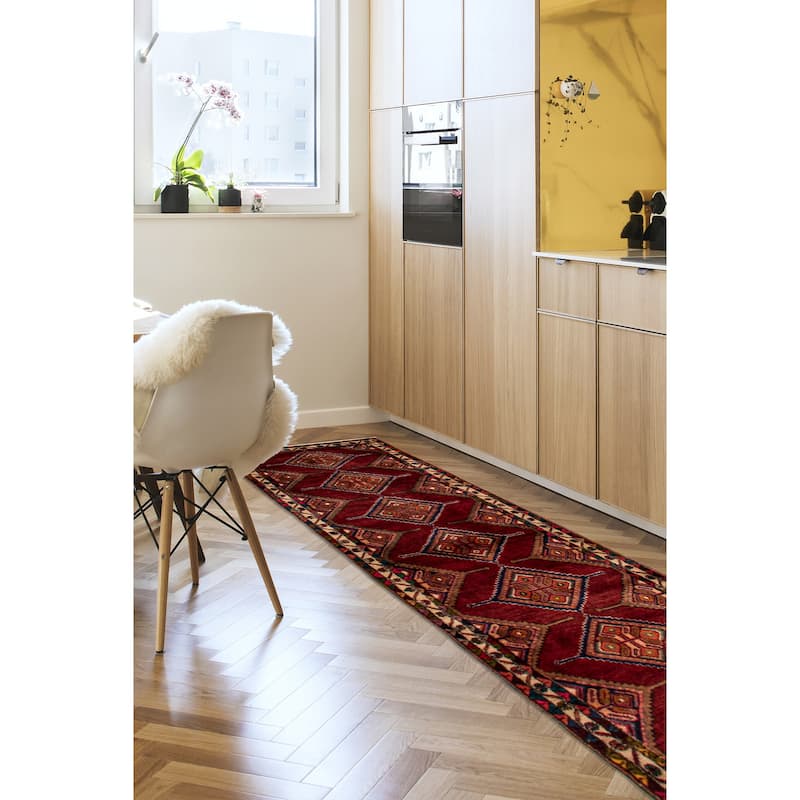 ECARPETGALLERY Hand-knotted Konya Anatolian Dark Red Wool Rug - 2'10 x 9'9