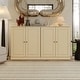 preview thumbnail 30 of 75, 100% Solid Wood Sideboard with Glass or Solid Wood Doors by Palace Imports - 64" x 35.75" Yellow - Solid