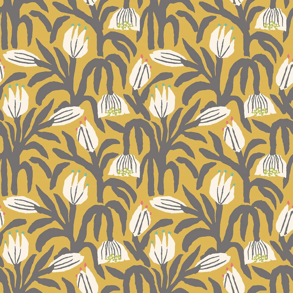 Hoopla Walls Chunky Flower Mustard Peel and Stick Wallpaper - N/A