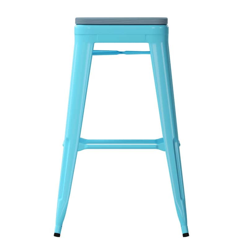 All-Weather Backless Commercial Bar Stool with Poly Resin Seat