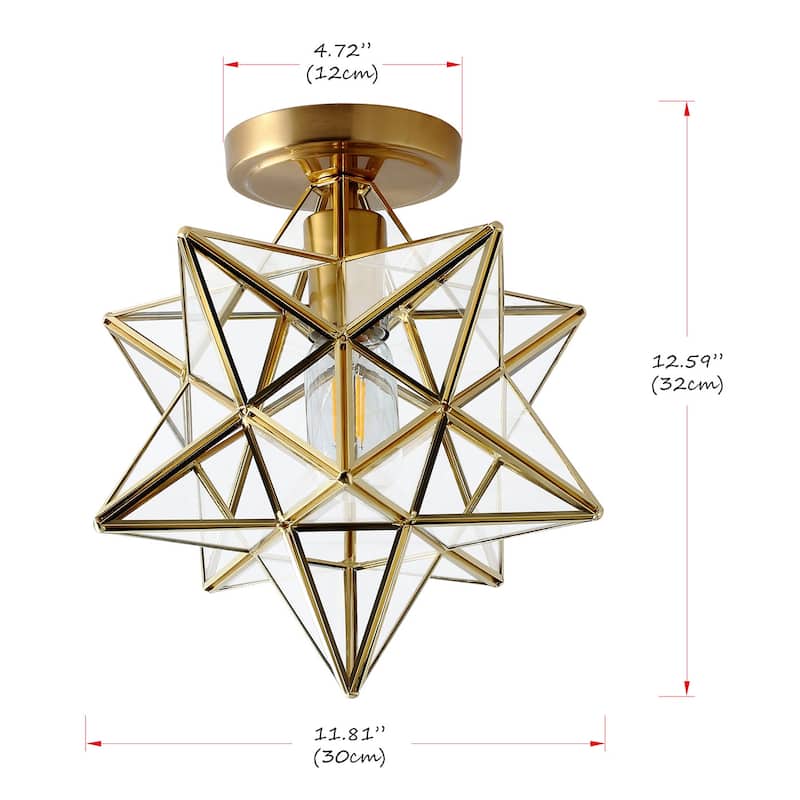 Modern Gold 1-Light Moravian Star Geometric Ceiling Lighting Fixture