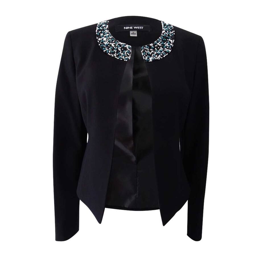 Nine West Women's Beaded Open-Front Blazer