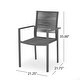 preview thumbnail 4 of 8, Patios Aluminum Dining Chair Set of 2, Dark Grey Rope Seat Garden Chair Side Chair, Kitchen Dining Room Furniture Dining Chairs
