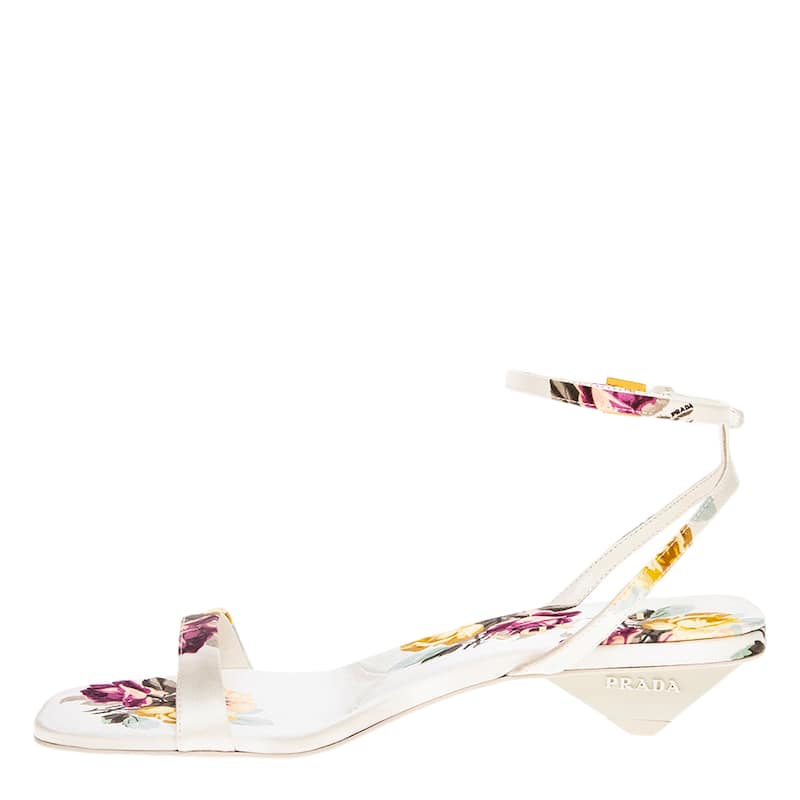 Prada Satin Floral Print Sandals