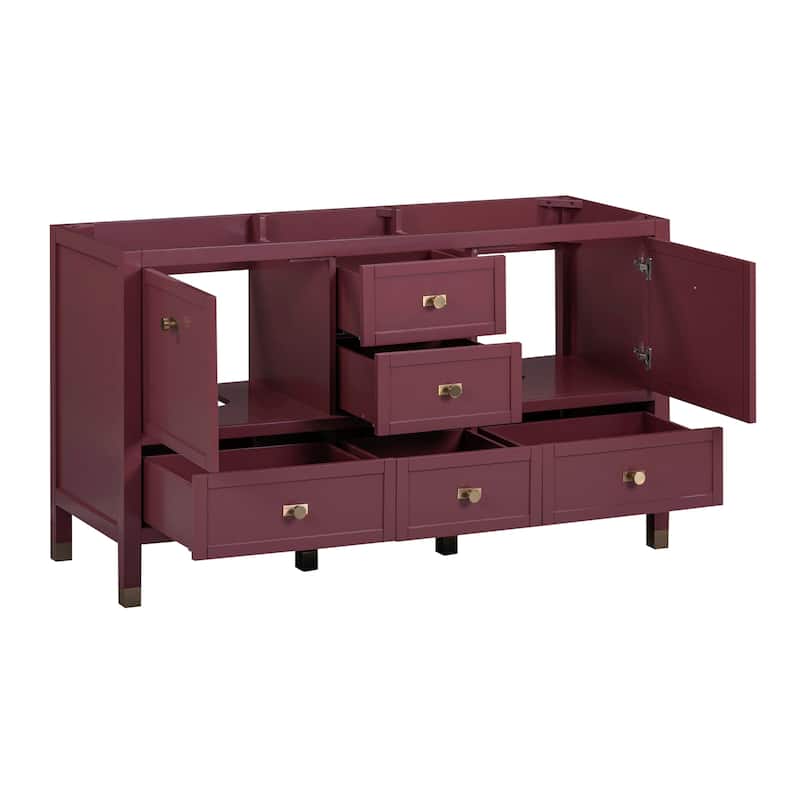 Alana Bathroom Vanity Cabinet in Burgundy Red