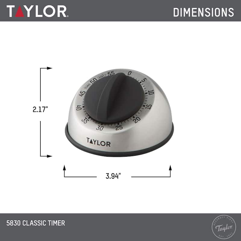 Taylor Mechanical Stainless Steel 60 Minute Timer