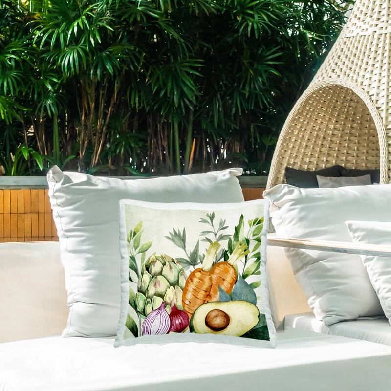 Stupell Organic Vegetable Harvest Printed Outdoor Throw Pillow Design by Kim Allen