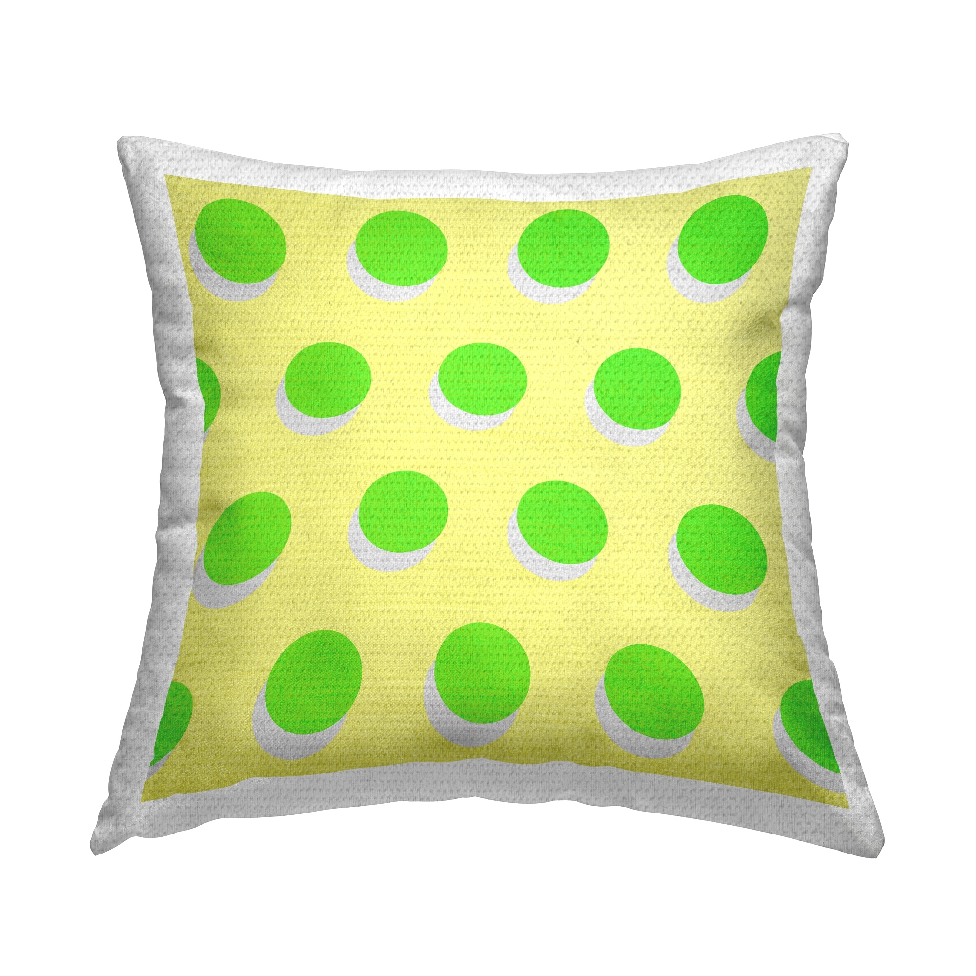 Stupell Green Over Yellow Polka Dot Circles Printed Outdoor Throw Pillow Design by Daphne Polselli