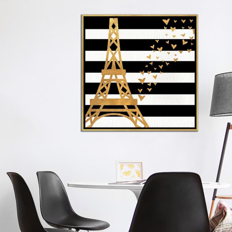 iCanvas "Eiffel Tower Love" by SD Graphics Studio Framed