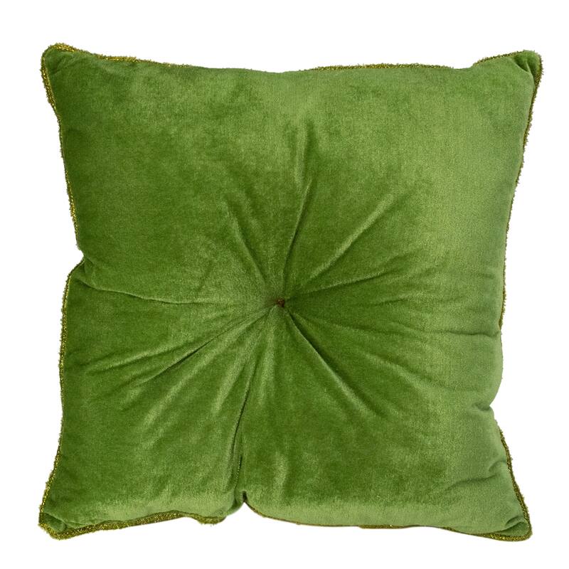 15" Forest Green Woodland Trees Square Christmas Throw Pillow