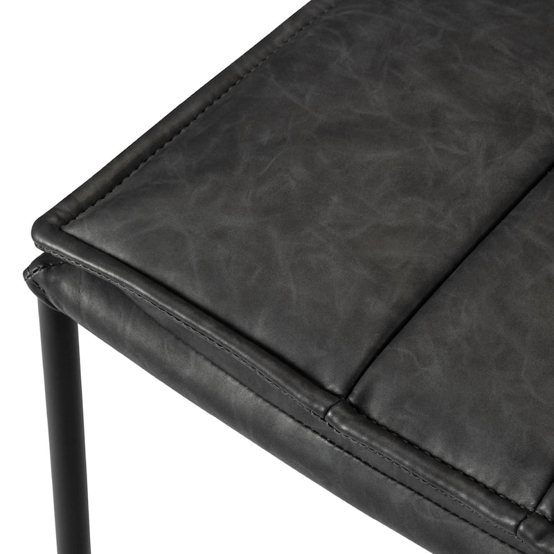 Maven Lane Gerard Bar Metal & Vegan Leather Kitchen Dining Stool