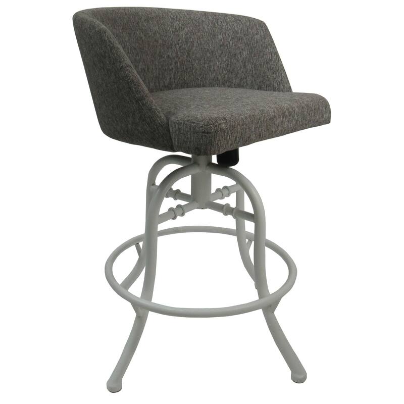 Swivel Tilt Counter 26" or Bar 30" Metal Bar Stool - Joey - Mojave Grey - White - Bar Height