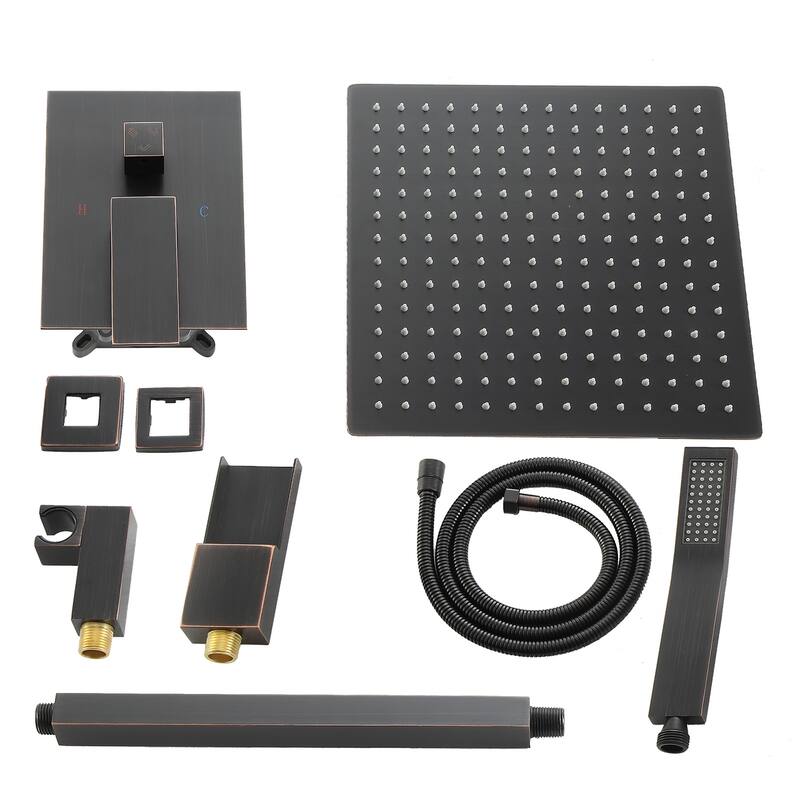Topcraft 16-inch Ceiling Mount Square Shower System with Rough-in Valve - 16*16