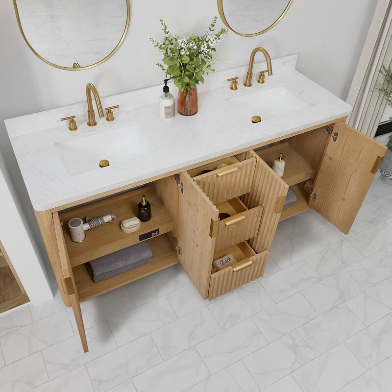 Cadiz Bath Vanity with Composite Stone Top and Mirror