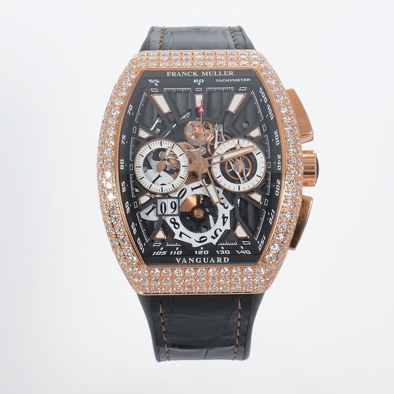 Franck Muller Vanguard Chrono Squelette Automatic Men's Watch - Diamond Pave