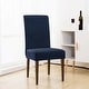 preview thumbnail 1 of 19, Enova Home Rhombus Jacquard Stretchy Universal Dining Chair Slipcovers - N/A Dark Blue
