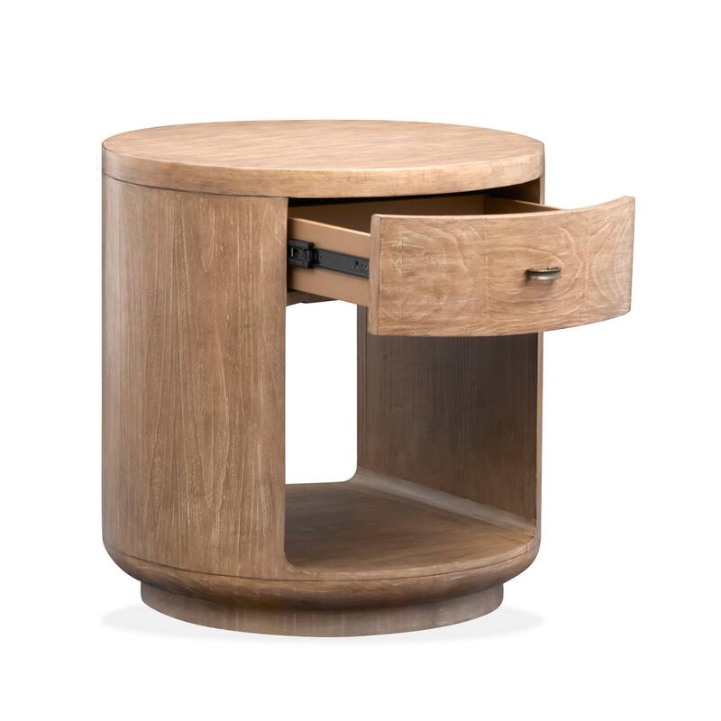 Magnussen Home Sanford Chateau Brown Round End Table - 24''W x 24''D x 25''H