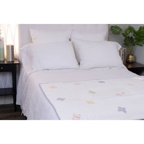 Cottage Home Multicolor Cotton Butterfly Baby Quilt