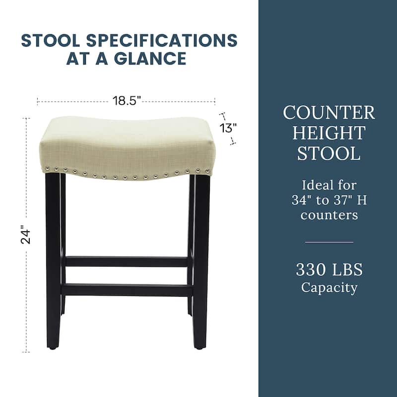 Jameson Upholstered Polyester Black 24 Inch Counter Stool