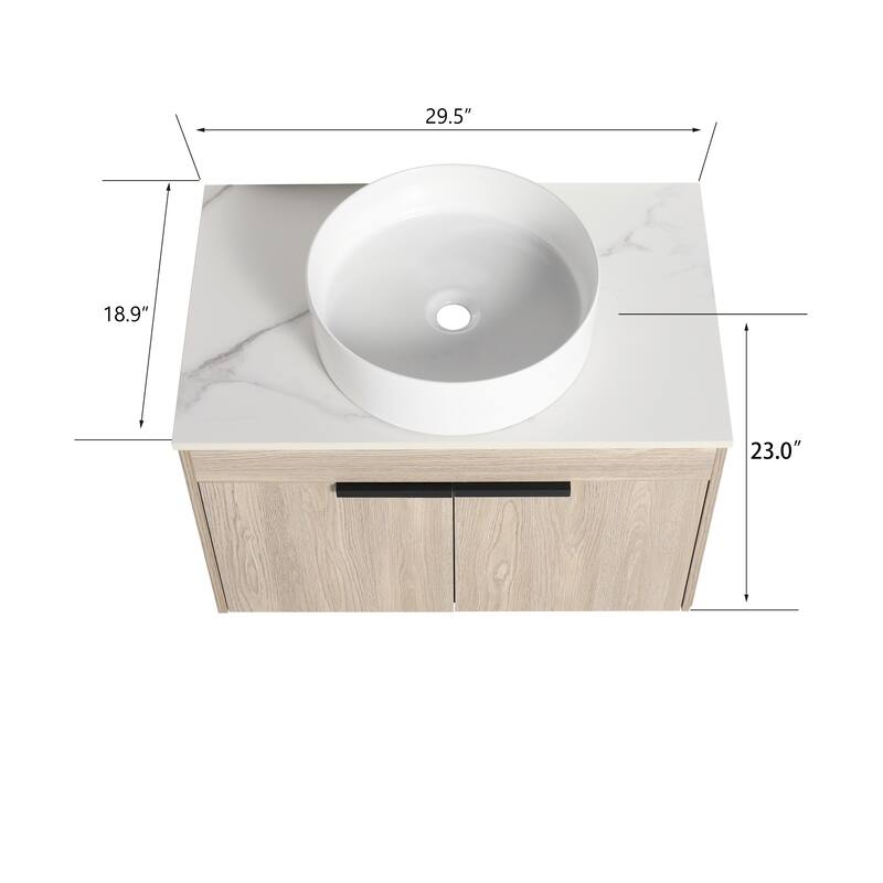 Topcraft Wall Mounted Bathroom Vanity with Sink