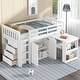 preview thumbnail 2 of 10, Twin Size Loft Bed with Storage Cabinet, Drawer and Shelf Cabinet and Pulling-Out Desk