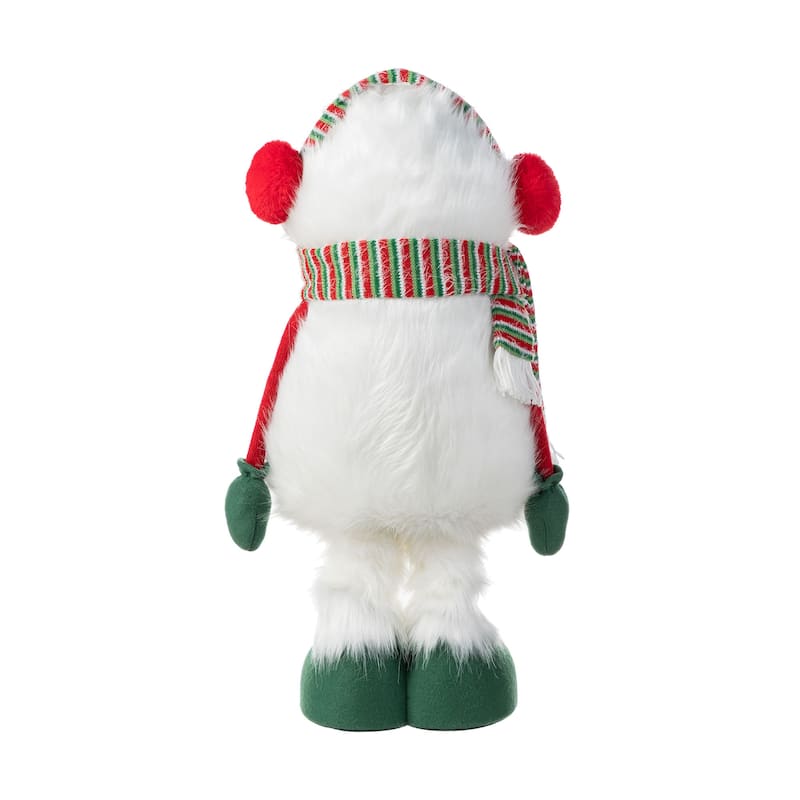 Glitzhome Fabric Christmas Yeti Snowman Highland Cow Shelf Sitters or Standing Figurines Decor