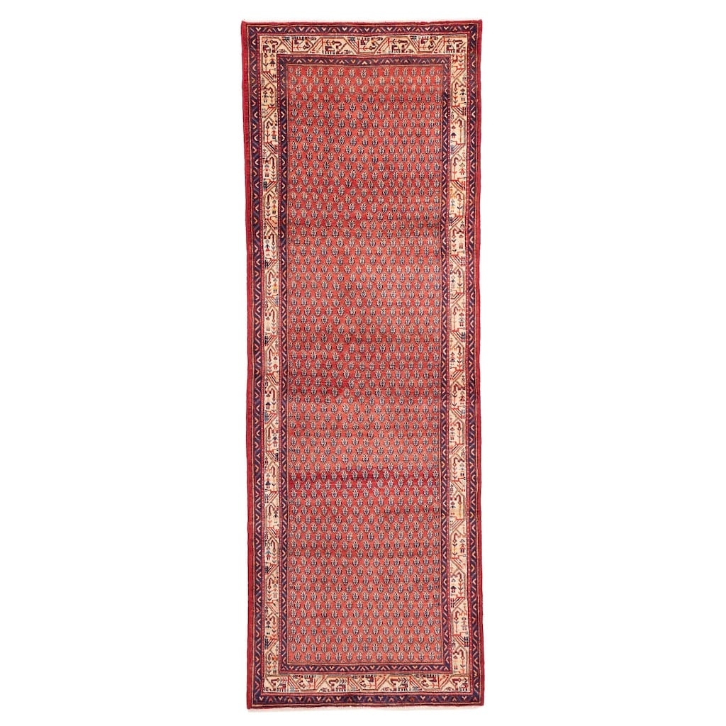 ECARPETGALLERY Hand-knotted Andelz Red Wool Rug - 3'5 x 10'4