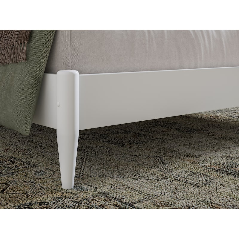 Solid Wood Low Profile Platform Bed - Full Size Bed Frame with Headboard - Modern Bedroom Furniture