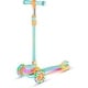 preview thumbnail 15 of 52, 3-Wheel Kids Scooter with Multi-Color Lights on Deck & Wheels – 5-Height Adjustable Handlebar, Aqua Orange