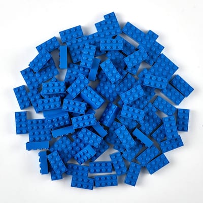 Strictly Briks Classic Bricks Kit, Blue, 96 Pieces, Compatible with Major Brick Brands