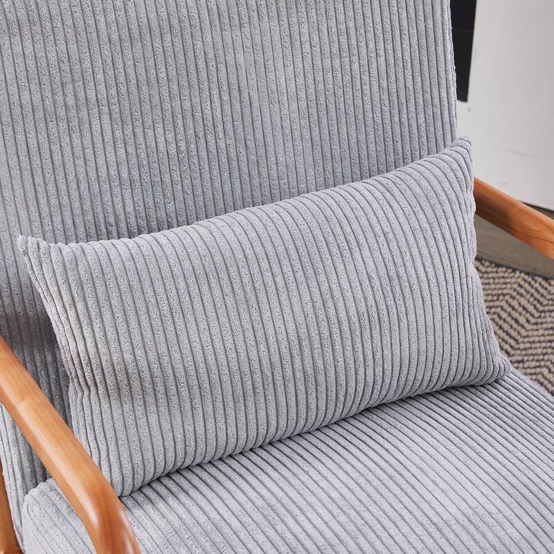 Mid-Century Modern Accent Chair, Arm Chair Living Room Chairs with Pillow Upholstered Reading Chair with Solid Wood Frame