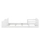 preview thumbnail 5 of 8, Twin Floor Bed with Guardrail and Storage Footboard, White