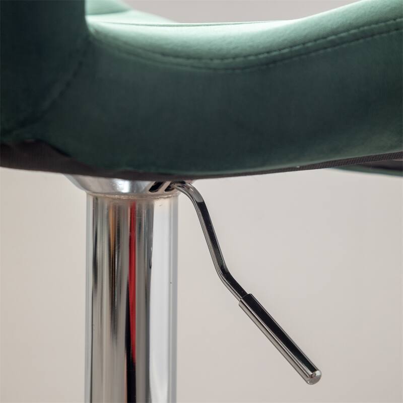 Upholstered Adjustable Swivel Barstools (Set of 2)
