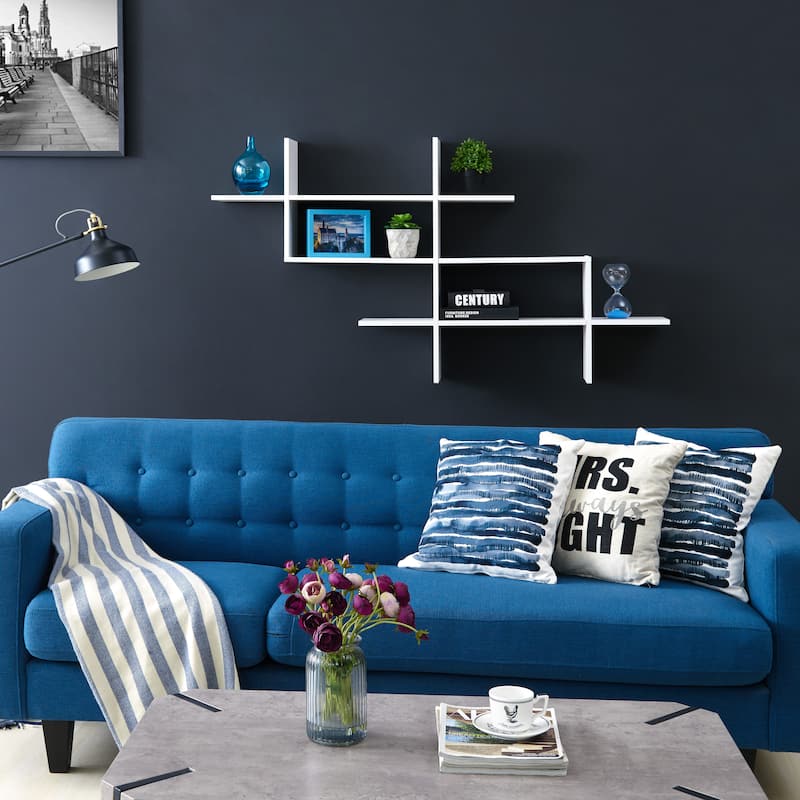 Danya B. 3-Tier Wall Mount Ladder Shelf with Criss Cross Design