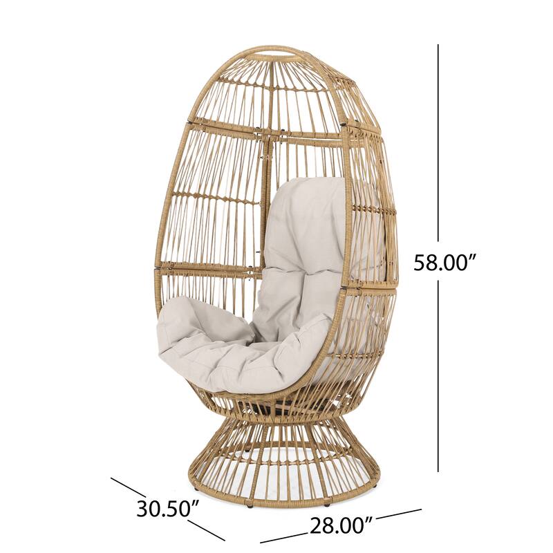 Pintan Outdoor Wicker Swivel Egg Chair by Christopher Knight Home