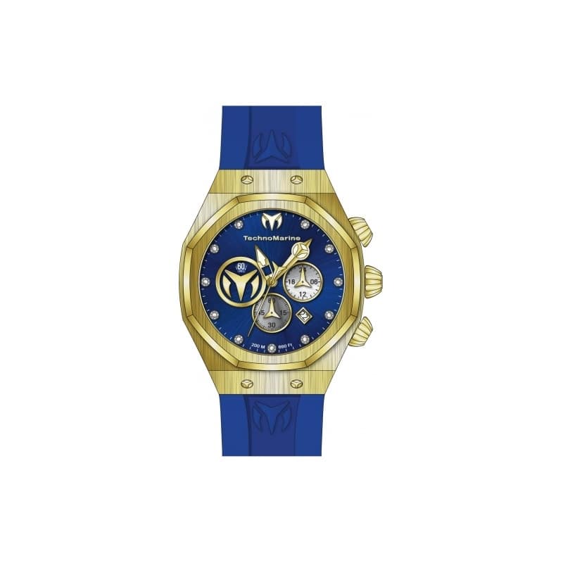Technomarine Men's TM-520003 Reef Sun Quartz Chronograph Blue, Silver, Gold Dial Watch