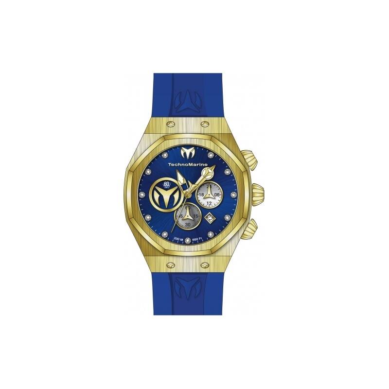 Technomarine Men's TM-520003 Reef Sun Quartz Chronograph Blue, Silver, Gold Dial Watch