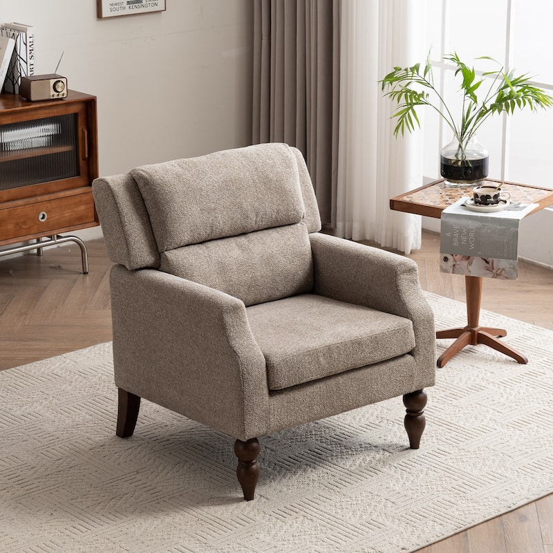Modern Accent Chair Armchair Upholstered Boucle Fabric Single Sofa