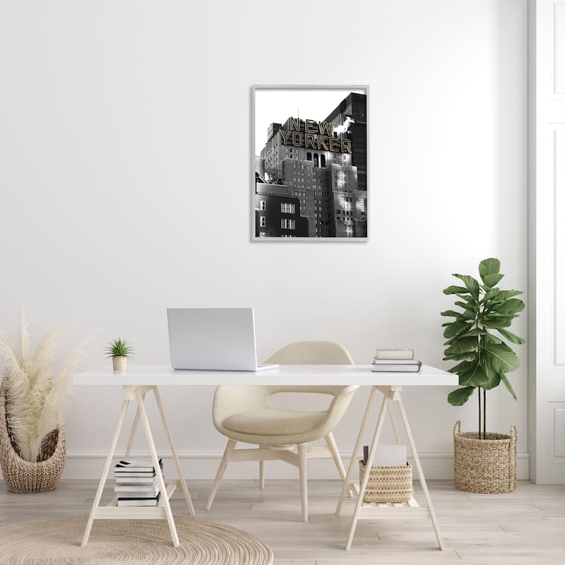 Stupell New York Urban City Building Modern Architecture Photography Framed Wall Art - Grey