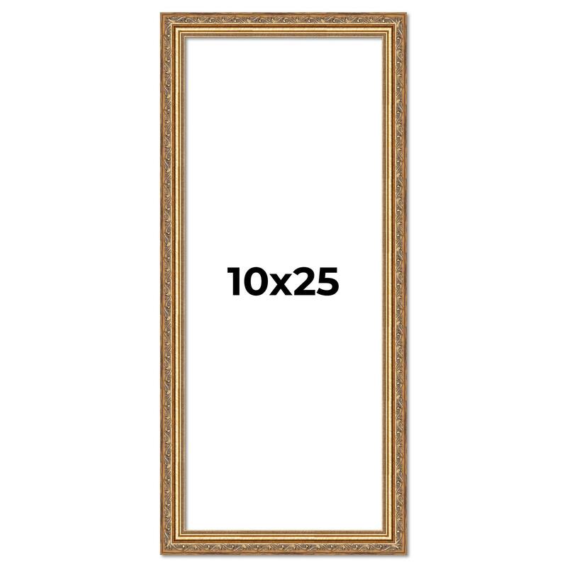 10x25 Frame Red Solid Wood Picture Frame Width 1.75 Inches | Interior Frame Depth 1 13/16 Inches