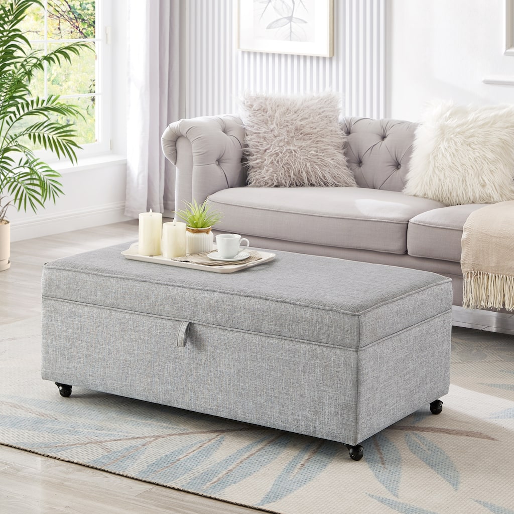 Modern Large Comfort Sofa Ottoman with Storage,Storage Ottoman With Wheels For Living Room,Couch Storage Ottoman
