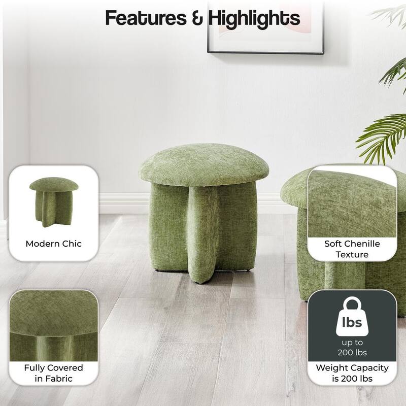 NPD Furniture Cielo Chenille Ottoman