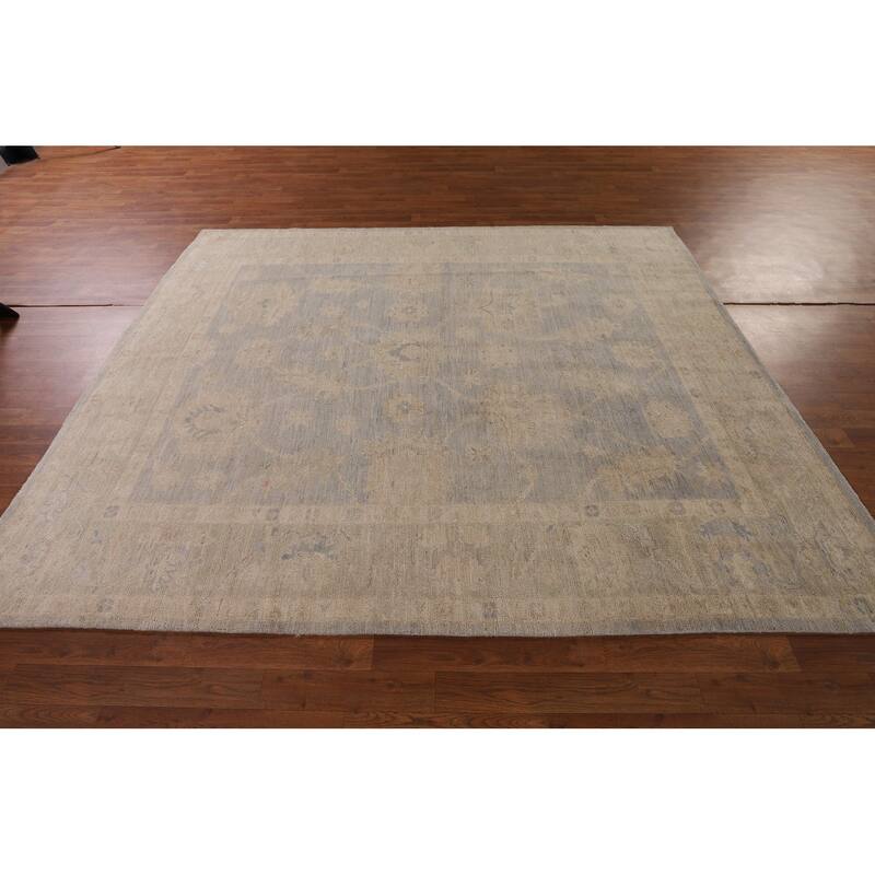 Earth Tone Oushak Vegetable Dye Area Rug Hand-Knotted Wool Carpet - 6'9" x 8'3"